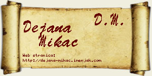 Dejana Mikać vizit kartica